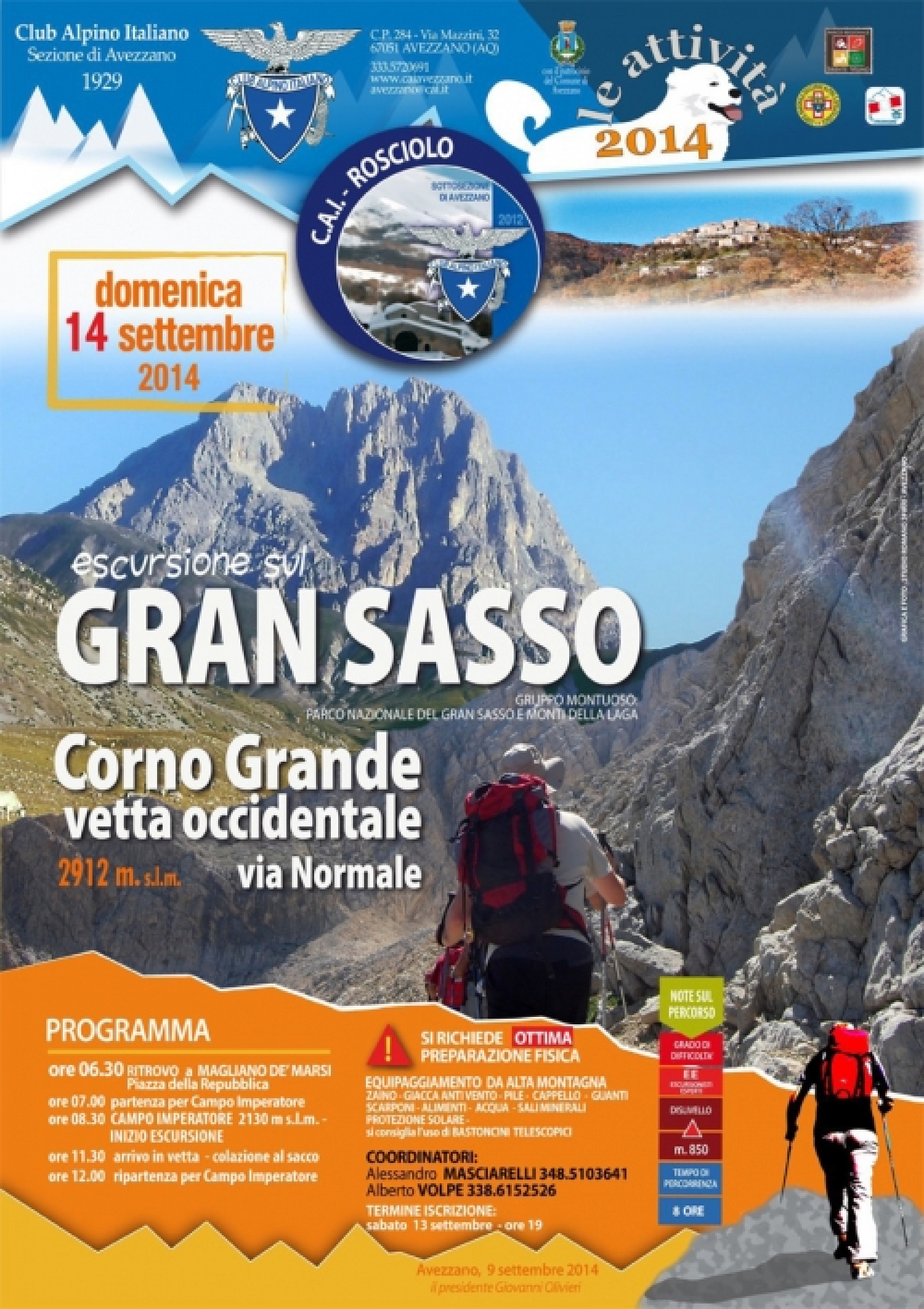 LOCANDINA  GRAN SASSO 14  SETT. 2014